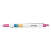 Cute happy sun wolwolk regenboog cartoon zwarte inkt pen (Voorkant)