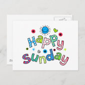 Cute Happy Sunday Week Greep Text Expression Briefkaart (Voorkant / Achterkant)
