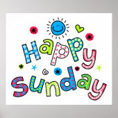 Cute Happy Sunday Week Greep Text Expression Poster (Voorkant)