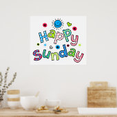 Cute Happy Sunday Week Greep Text Expression Poster (Keuken)