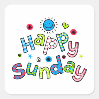 Cute Happy Sunday Week Greep Text Expression Vierkante Sticker
