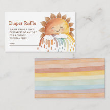 Cute Happy Sunshine Diaper Baby shower Raffle