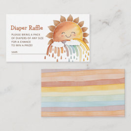 Cute Happy Sunshine Diaper Baby shower Raffle Informatiekaartje