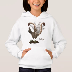 Cute happy superb lyrebird cartoon illustratie