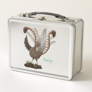 Cute happy superb lyrebird cartoon illustratie
