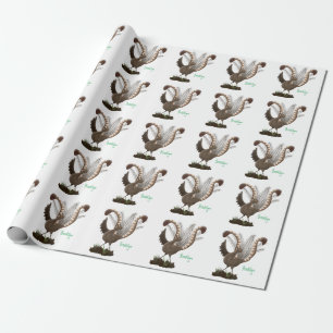 Cute happy superb lyrebird cartoon illustratie cadeaupapier