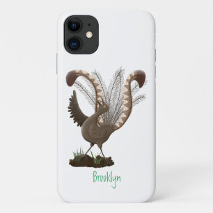 Cute happy superb lyrebird cartoon illustratie Case-Mate iPhone case