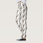 Cute happy superb lyrebird cartoon illustratie leggings (Links)