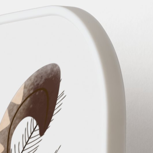 Cute happy superb lyrebird cartoon illustratie pickleball paddle (Links Detail)