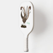 Cute happy superb lyrebird cartoon illustratie pickleball paddle (Links)