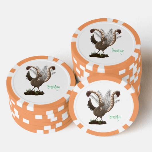 Cute happy superb lyrebird cartoon illustratie poker chips (Opstapeling)