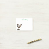 Cute happy superb lyrebird cartoon illustratie post-it® notes (Op bureau)