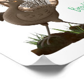 Cute happy superb lyrebird cartoon illustratie poster (Hoek)