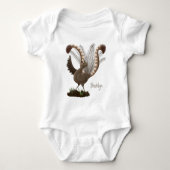 Cute happy superb lyrebird cartoon illustratie romper (Voorkant)