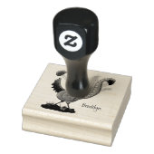 Cute happy superb lyrebird cartoon illustratie rubberstempel (Stempel)