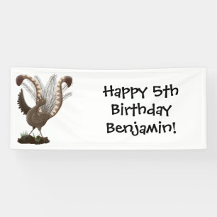 Cute happy superb lyrebird cartoon illustratie spandoek