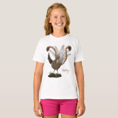 Cute happy superb lyrebird cartoon illustratie t-shirt (Voorkant volledig)