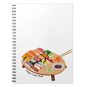 Cute Happy Sushi Bord Notebook Kawaii Japans Notitieboek