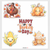 Cute Happy Thanksgiving Day Stickers (Vel)