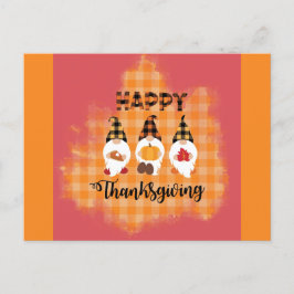 Cute Happy Thanksgiving Gnomen Briefkaart