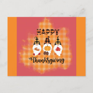 Cute Happy Thanksgiving Gnomen Briefkaart