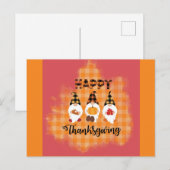 Cute Happy Thanksgiving Gnomen Briefkaart (Voorkant / Achterkant)