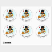 Cute Happy Thanksgiving Ronde Sticker (Vel)