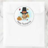 Cute Happy Thanksgiving Ronde Sticker (Tas)