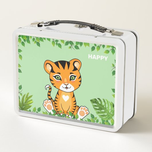 Cute Happy Tiger op het Oerwoud (Achterkant)