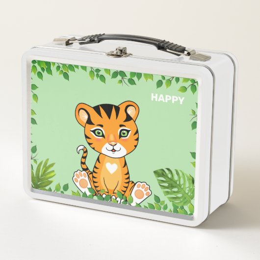 Cute Happy Tiger op het Oerwoud (Voorkant)