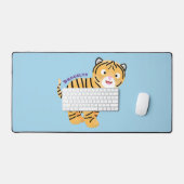 Cute happy tijgerkub cartoon bureaumat (Keyboard & Muis)