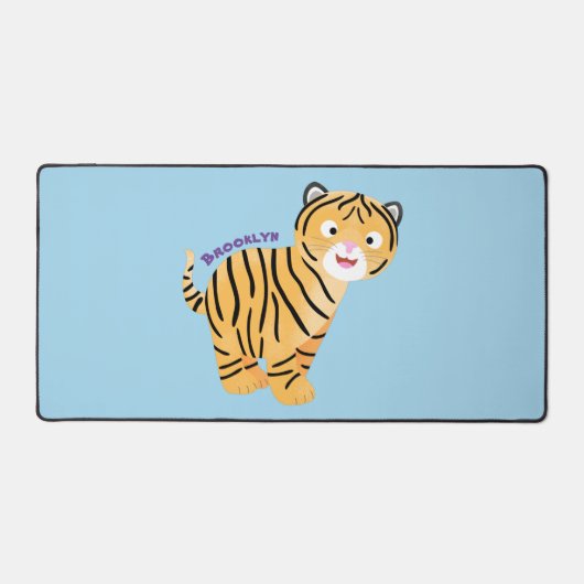 Cute happy tijgerkub cartoon bureaumat (Voorkant)