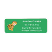 Cute happy tijgerkub cartoon etiket (Voorkant)