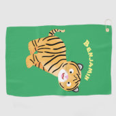 Cute happy tijgerkub cartoon golfhanddoek (Horizontaal)