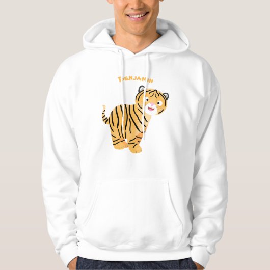 Cute happy tijgerkub cartoon hoodie (Voorkant)