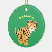 Cute happy tijgerkub cartoon keramisch ornament (Links)