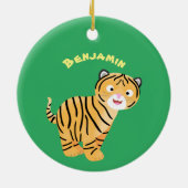 Cute happy tijgerkub cartoon keramisch ornament (Achterkant)