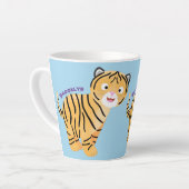 Cute happy tijgerkub cartoon latte mok (Linkerhoek)