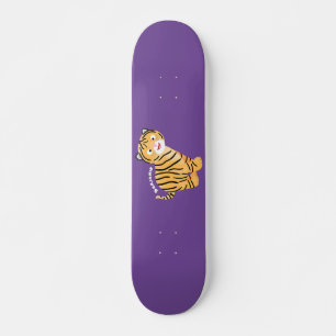 Cute happy tijgerkub cartoon persoonlijk skateboard