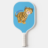 Cute happy tijgerkub cartoon pickleball paddle (Voorkant)