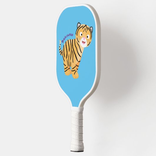 Cute happy tijgerkub cartoon pickleball paddle (Links)