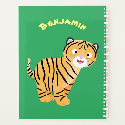 Cute happy tijgerkub cartoon planner (Achterkant)