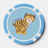 Cute happy tijgerkub cartoon poker chips (Achterkant)