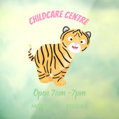 Cute happy tijgerkub cartoon raamsticker (Vel 3)