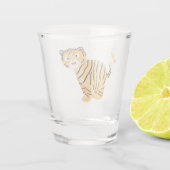Cute happy tijgerkub cartoon shot glas (Achterkant)