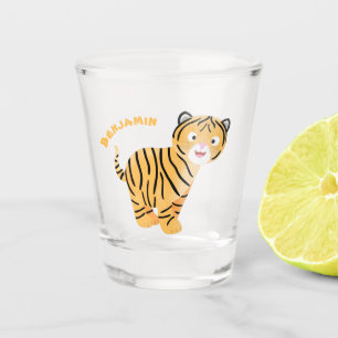 Cute happy tijgerkub cartoon shot glas