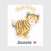 Cute happy tijgerkub cartoon sticker (Vel)
