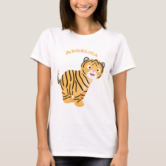 Cute happy tijgerkub cartoon t-shirt (Voorkant)