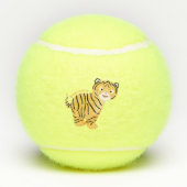 Cute happy tijgerkub cartoon tennisballen (Achterkant)