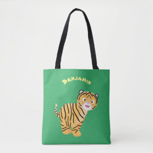 Cute happy tijgerkub cartoon tote bag